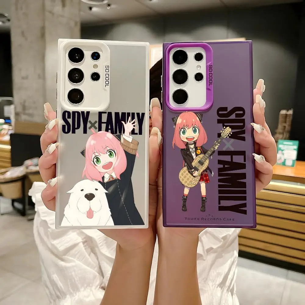 Anime SPY FAMILY Anya Phone Case For Samsung Galaxy S25 Edge S24 S23 S22 S21 S20 Ultra Silicone Colorful Silver Phone Case