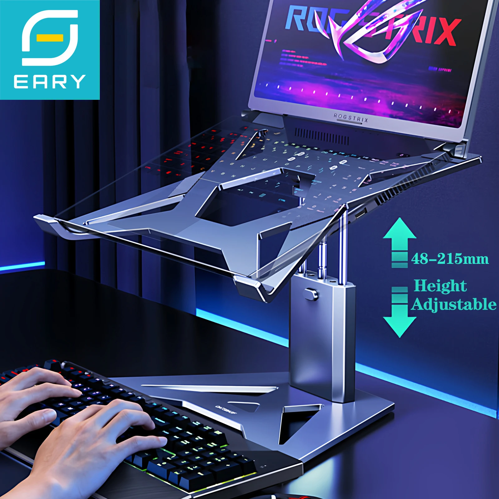 

Eary Aluminum Laptop Stand Ergonomic Computer Stand Metal iPad Notebook Riser Compatible with Air Pro Dell HP Lenovo 12-18"Inch