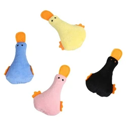 Pato de peluche interactivo para gato, juguete para masticar, Mini dientes, hierba gatera, accesorios para mascotas