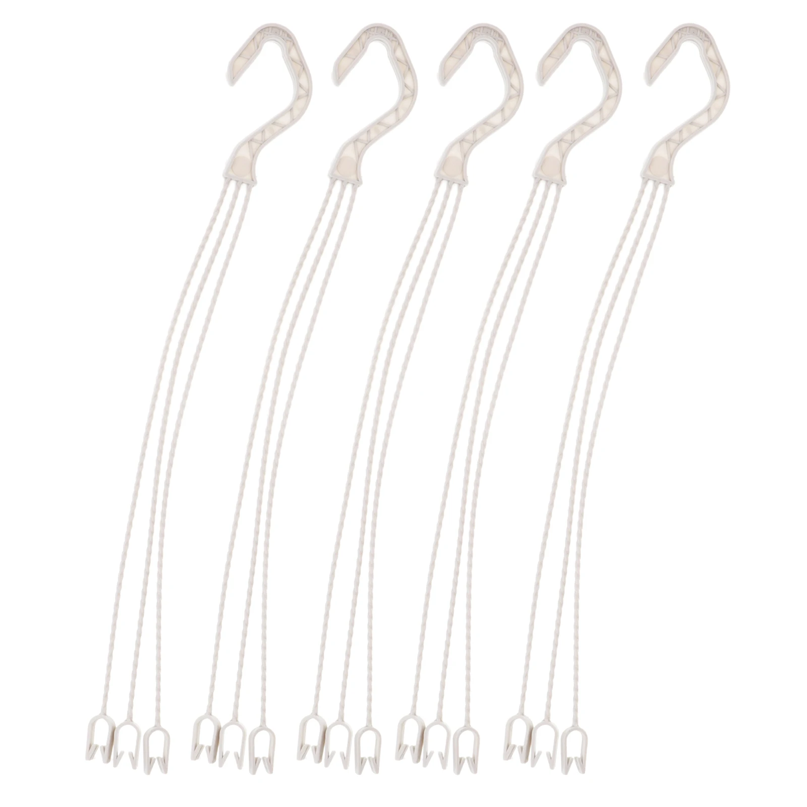 

5 Pcs White Hanging Flower Pots Basket Decorative Hooks Plant Bracket for Balcony Plastic Planter Hangers Load
