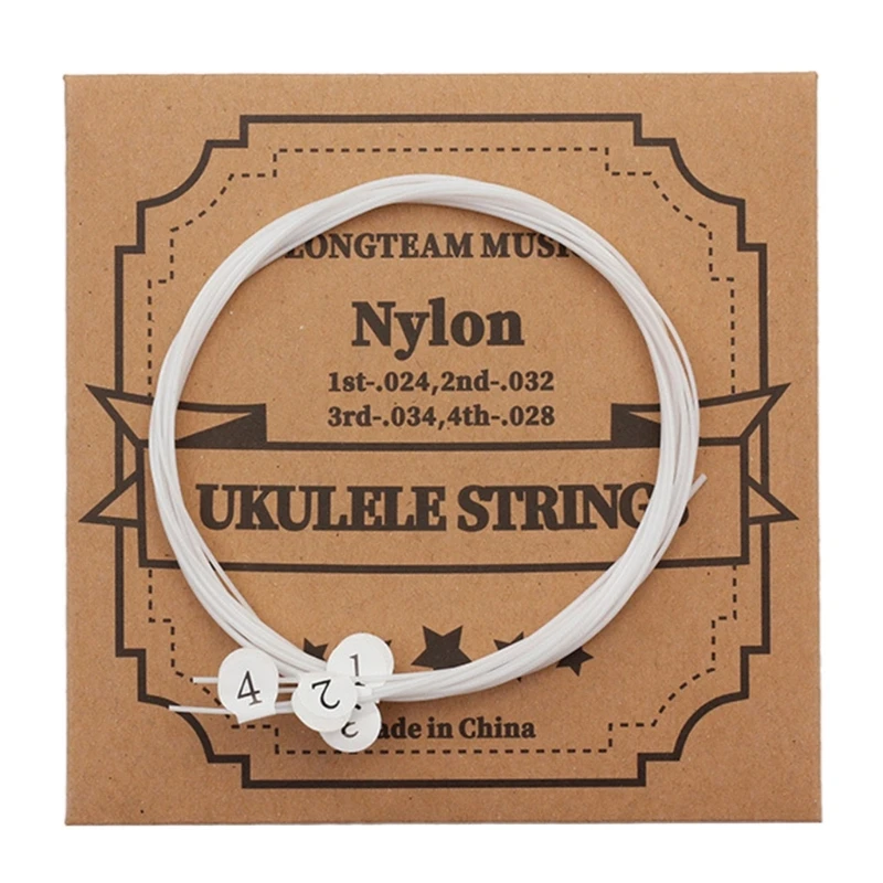 4 Pieces Ukulele Guitar Strings Set Nylon Strings for 21/23/26 Inch Ukulele Universal Ukulele Accessories Replacement