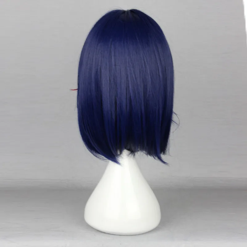 Matoi Ryuko Cosplay Wig for Women Short Blue with Red Anime KILL La KILL Heat Resistant Hair + Wig Cap Halloween Carnival Props