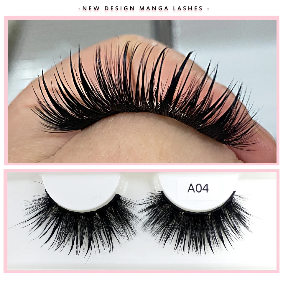 Nuevo diseño de pestañas postizas de moda para cosplay, púas dramáticas, pestañas mojadas, maquillaje manga, pestañas postizas 5