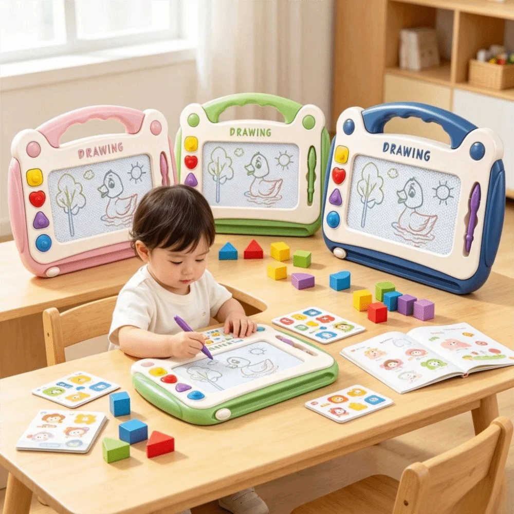 Magnetic Magnetic Drawing Board Colorful Puzzle Magnetic Writing Board Montessori Educational Drawing Board Children Gifts