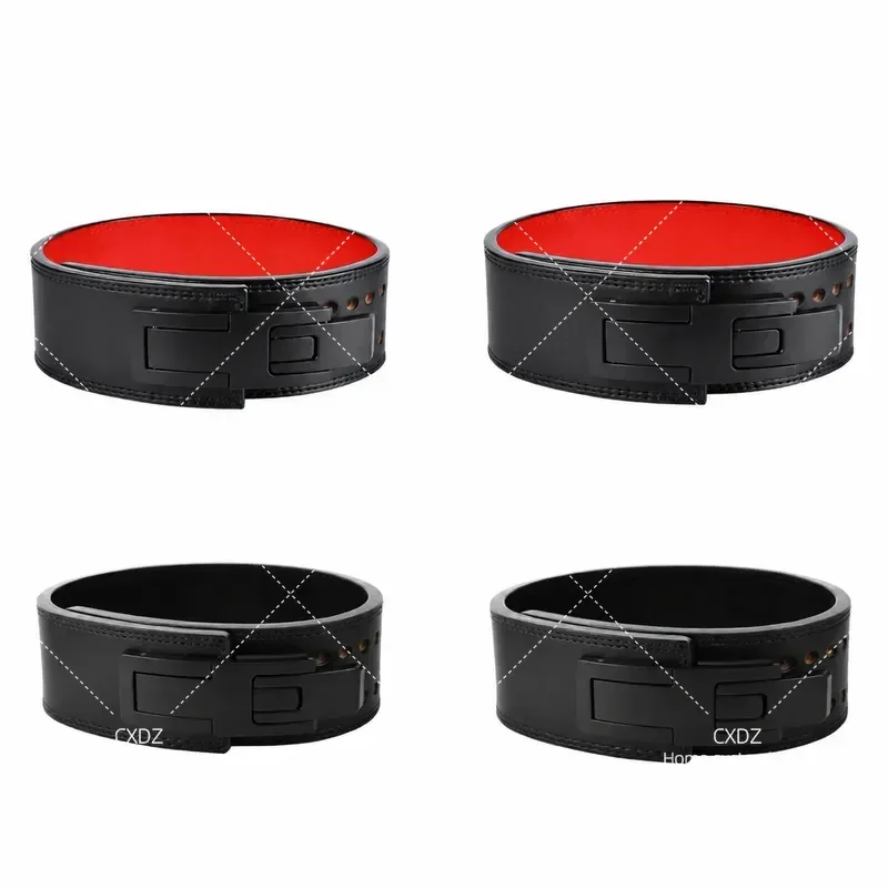 Professional 10mm Thick Cowhide Leather Weightlifting Belt with Fast Buckle Double Breasted Design for Squat Deadlift