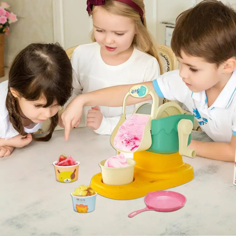 Play Ice Cream Set For Kids Fun Kids Ice Cream Play Kids Ice Cream Machine Set Parent-Child Interactive Edible Smoothie Machine