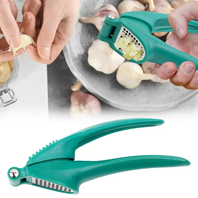 Garlic Press Ginger Crusher Ergonomic Handle Manual Tool Easy-Squeeze Kitchen & Household Tool For Pressing Ginger Chili Pepper