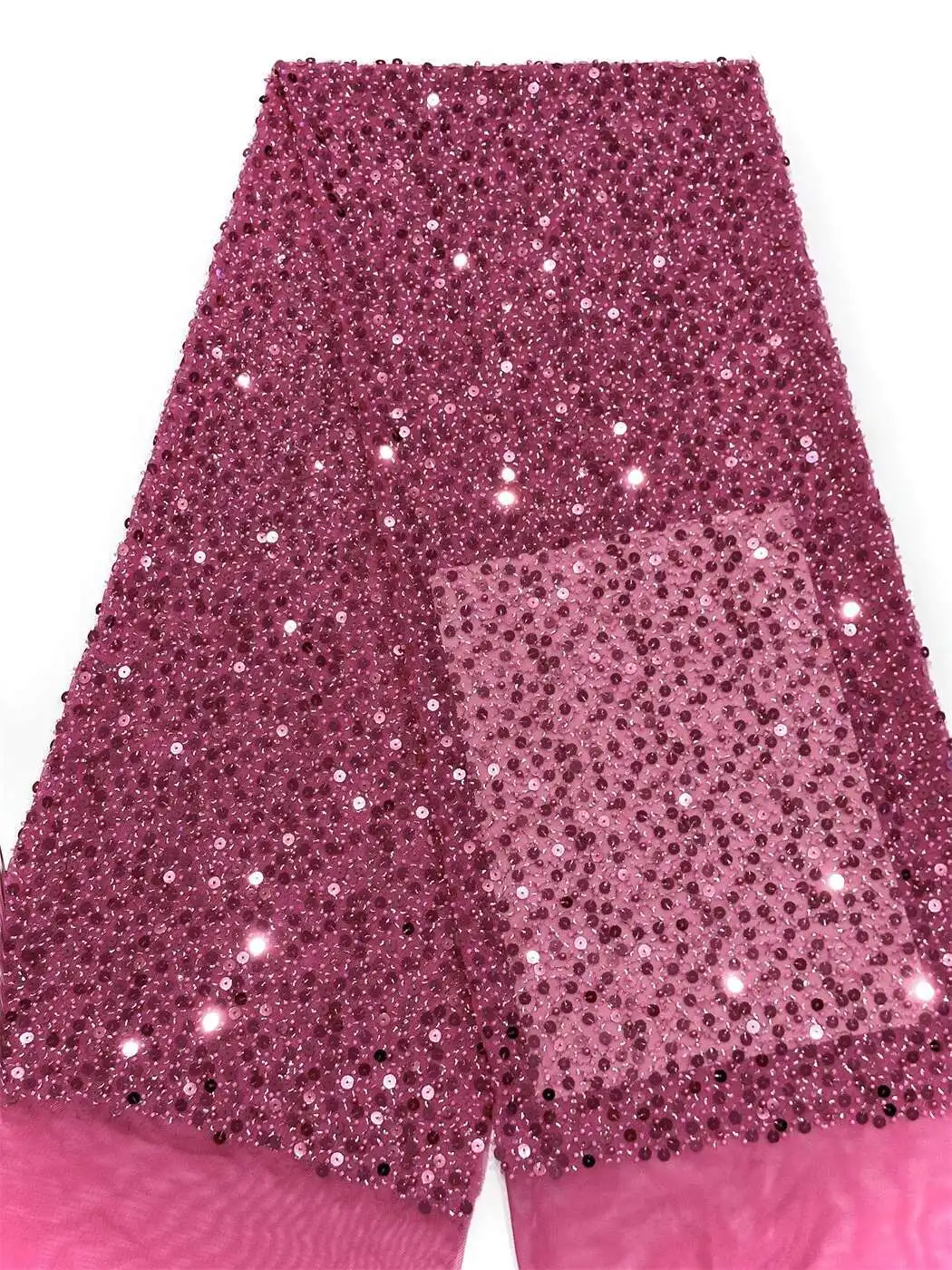 

Beaded Lace Fabric, French Mesh With Sequence, African Lace Fabric 2025 High Quality, Bridal Lace Fabric, Beaded Net