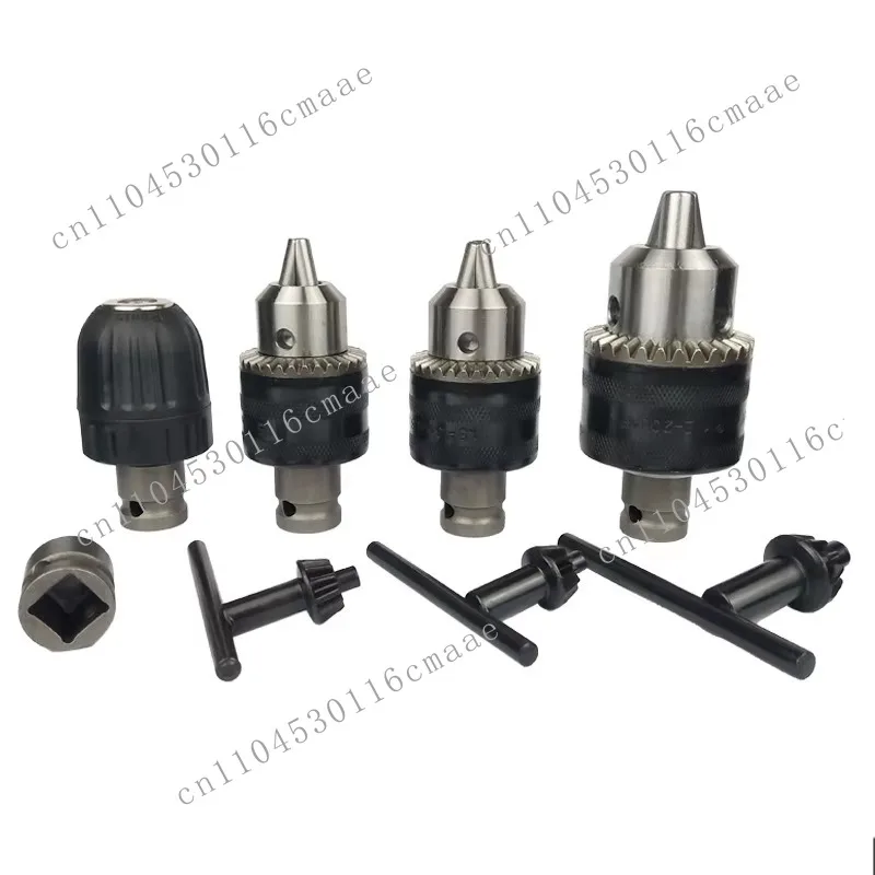 10/13/16 mm drill chuck, 1/2-20 UNF 3/8-24 UNF mounted driver chuck conversion hex shank/square adapter with chuck key