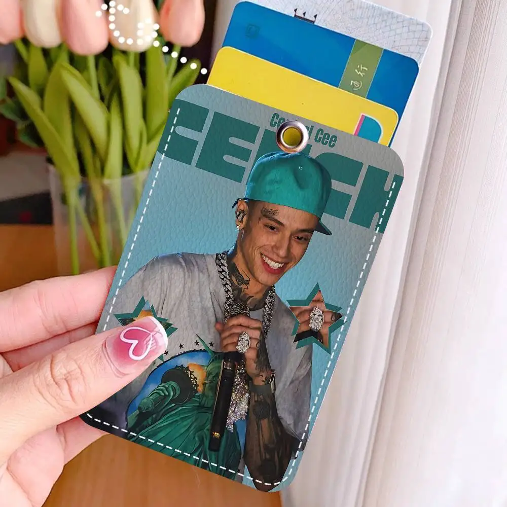 Hip hop rap C-Central Cee Singer Style PU Access Card Holder with Keychain - Executive Protection for Bank card,Subway, Bus