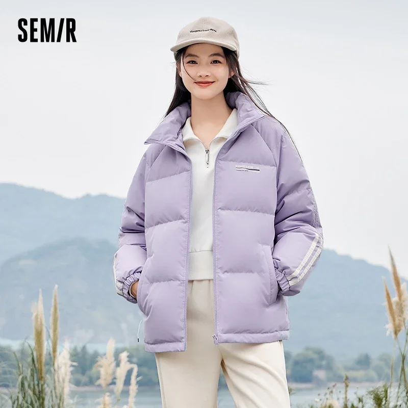 Semir Down Jacket Women Medium Long Windproof Rainproof 2023 Winter New Raglan Sleeve Jacket