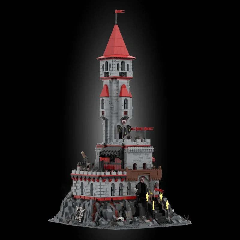 Moc Building Blocks Castle on the Volcanic Mountain Range Model Technology Brick DIY Assembly Construction Toy Holiday Gifts