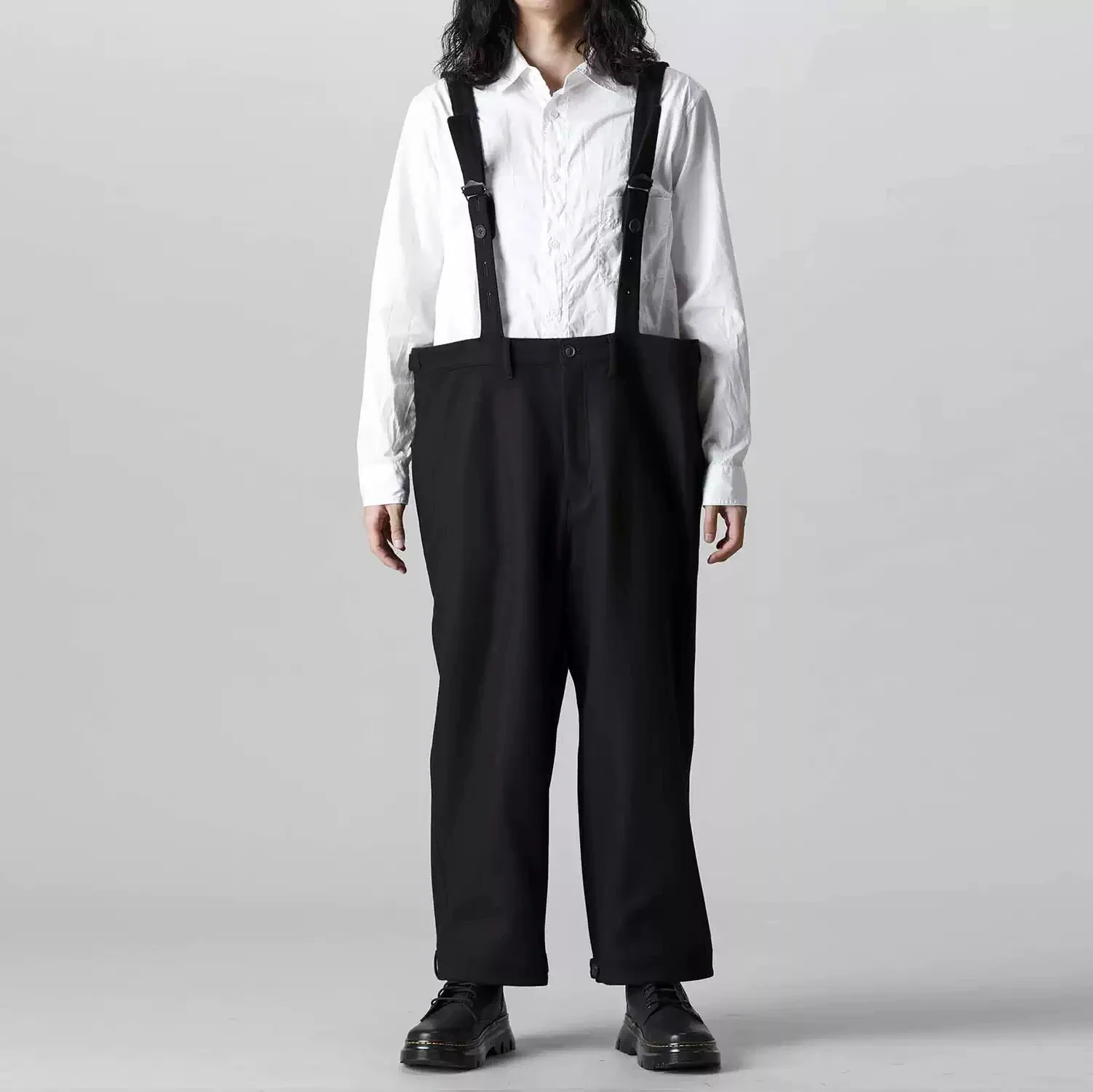 

YOJI OOAK RELAXD PANTS Detachable Thick Wool Straight Leg Pants Strap Pants Japanese Series Strap
