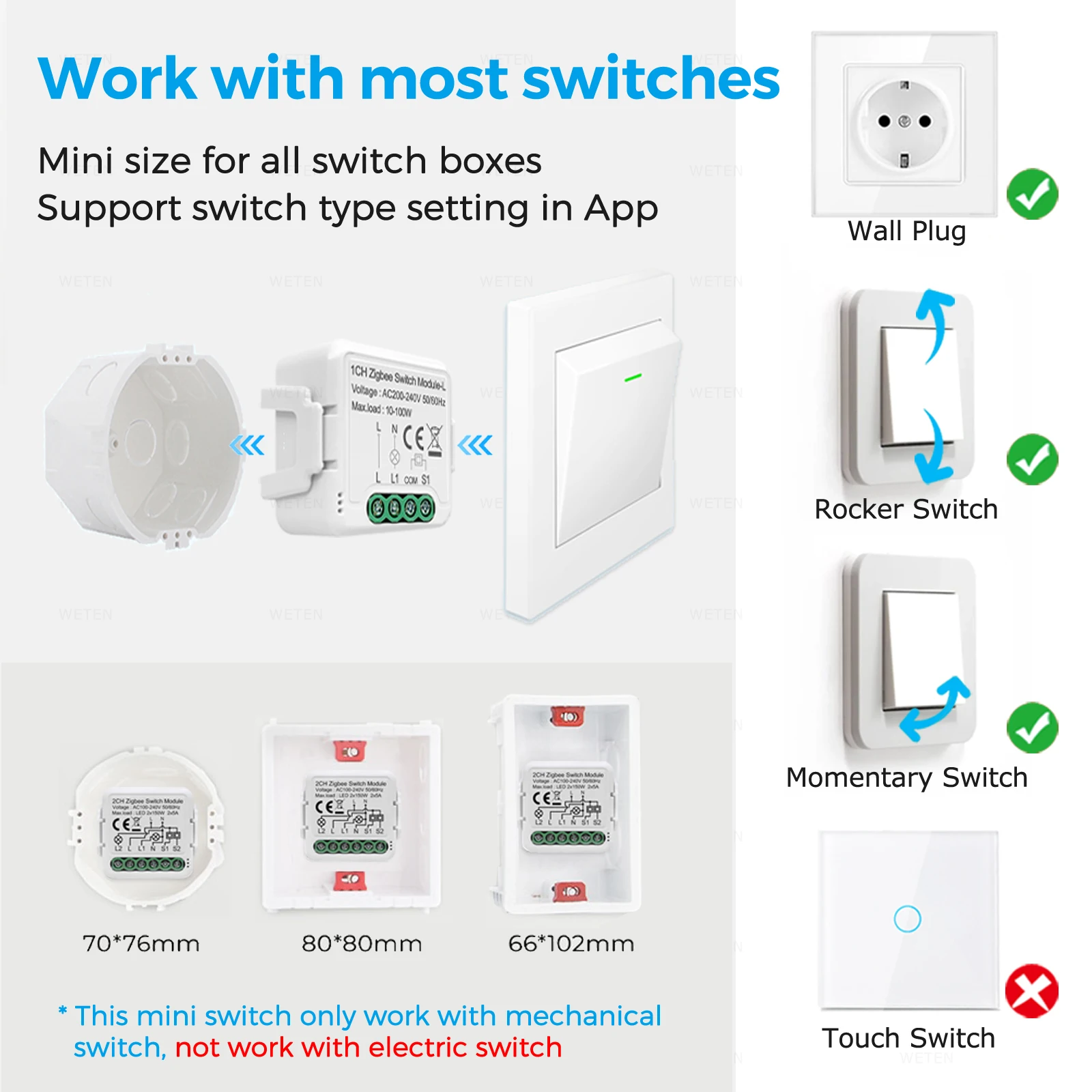 Nenhum módulo de interruptor de luz inteligente tuya zigbee 3.0 neutro 1 2 3 gang, suporte assistente doméstico via zigbee2mqtt alexa google home