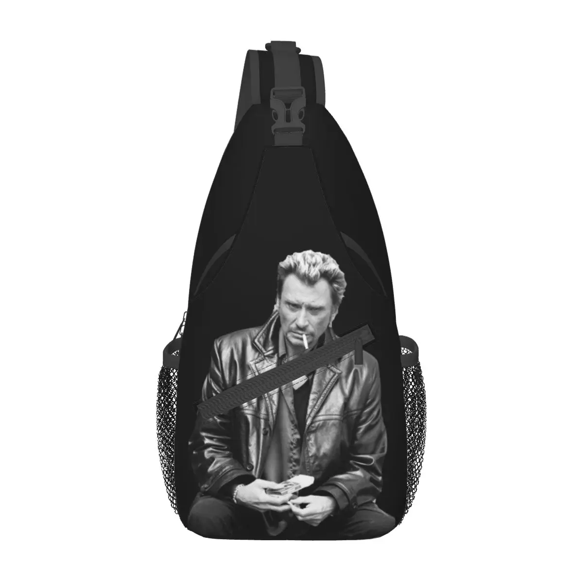 Johnny Hallyday Rock N Roll Crossbody Sling Bags Pequeno Peito Bag Mochila de Ombro Mochila para Caminhadas Outdoor Sports Bag