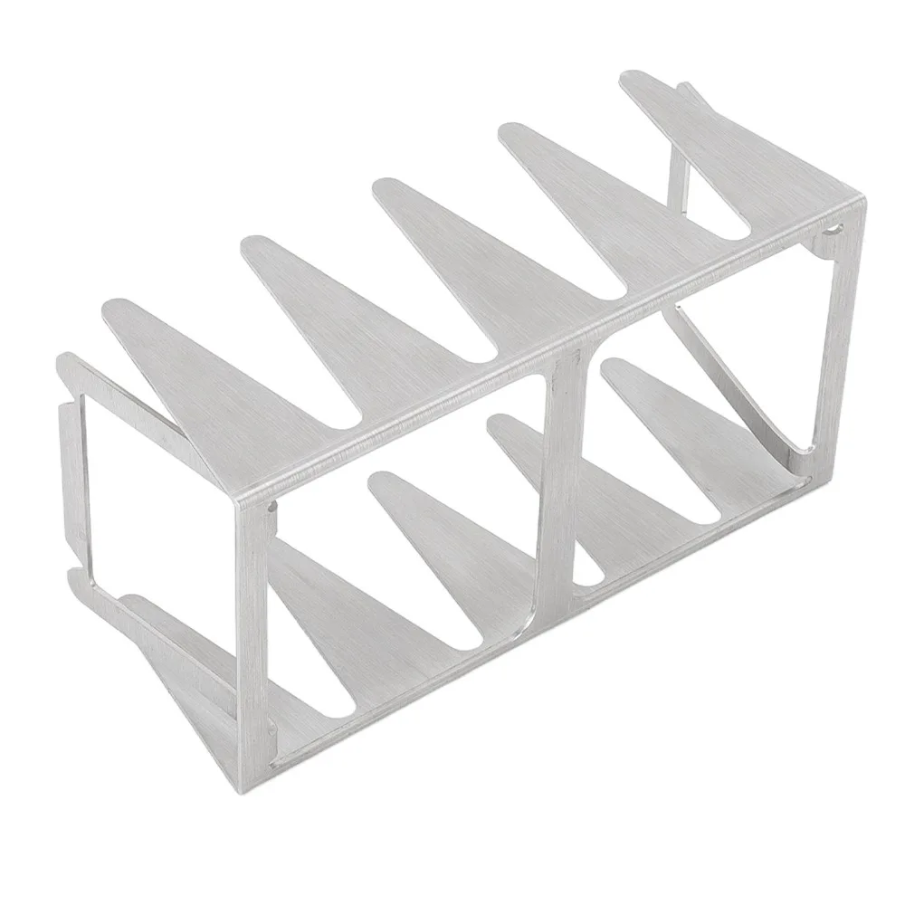 

Stainless Steel BBQ Rib Rack Multi Slot Upright Holder Grill Rack Easy to Clean Indirect Cooking Barbecue Holder Smoke Cooking
