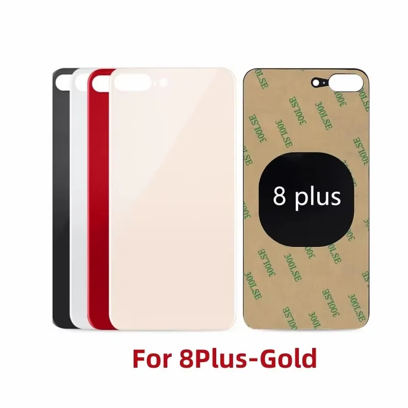 Back Glass+3M glue For IPhone 8G-8 Plus Back Cover Glass Fast Replacement Housing Battery Cover Big Hole Rear Glass
