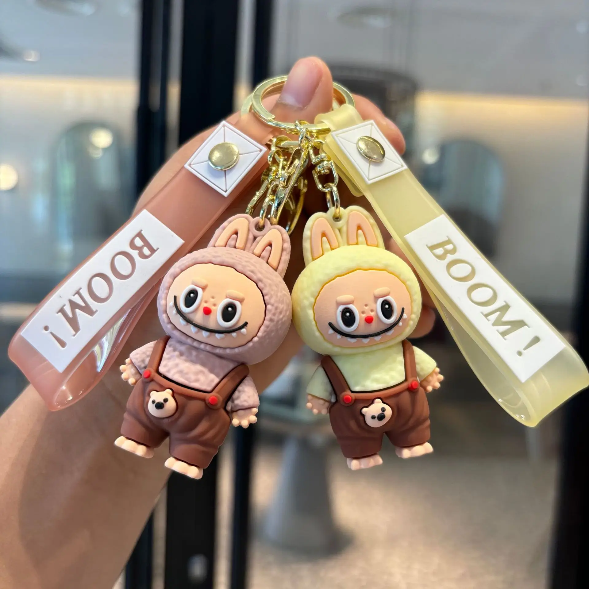 Overall Labbubu Keychain Keyrings for Itabag Pendant Backpack Accessories Labbubu Things Children Toys Anime Figure Christmas