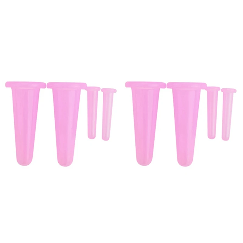 2 Sets (8) Natural Silicone Facial Cupping Vacuum Face Push Oil Shujing Suction Face Artifact Pink