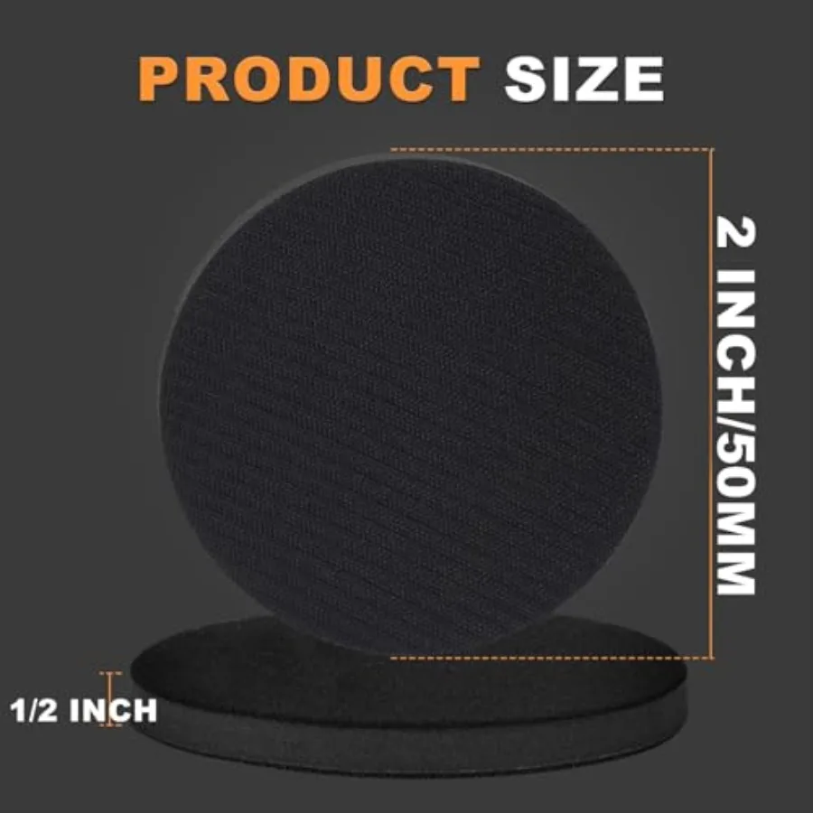 2 Inch Interface Pad: 9 Pack Hook and Loop Foam Sanding Discs Backing Pads Replacement for Mini RO Sander Detail Sanding, Soft