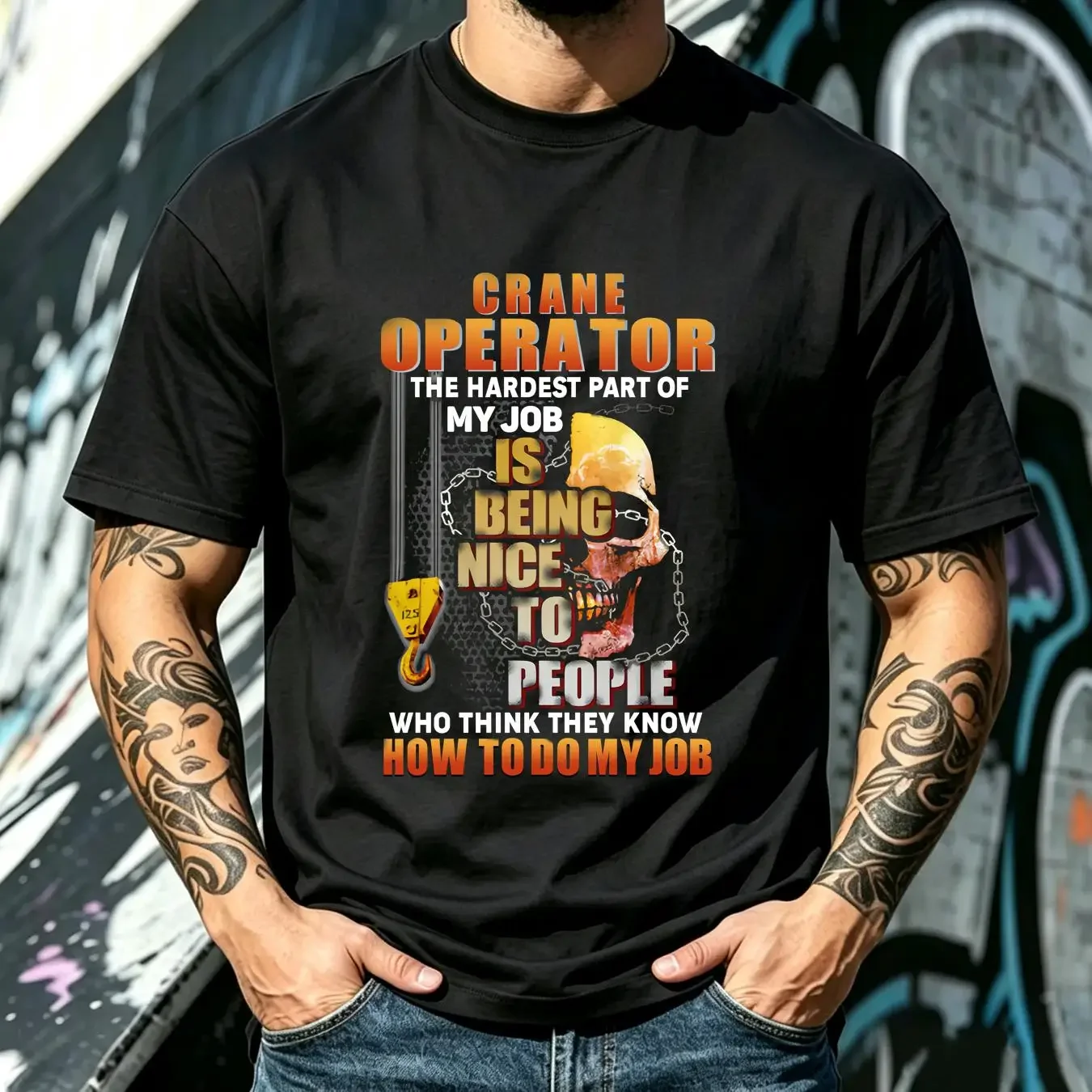 washed T Shirt Cool Sarcastic Crane Operator The Hardest Part Of My Job USA Made S 5XL vintage Washed Versatile Casual fashion