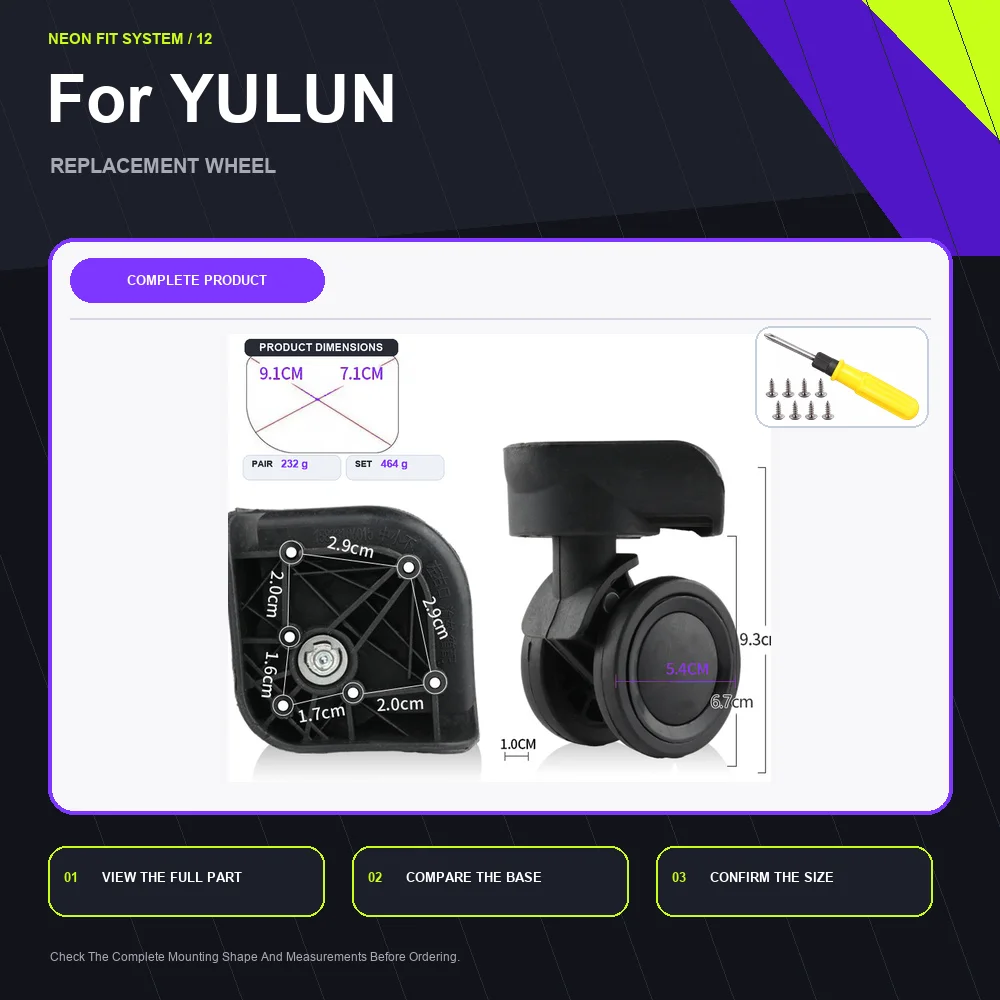 Wear Resistant Luggage Replacement Wheel For Yulun Silent Rolling Travel Caster Repair Part Premium Travel