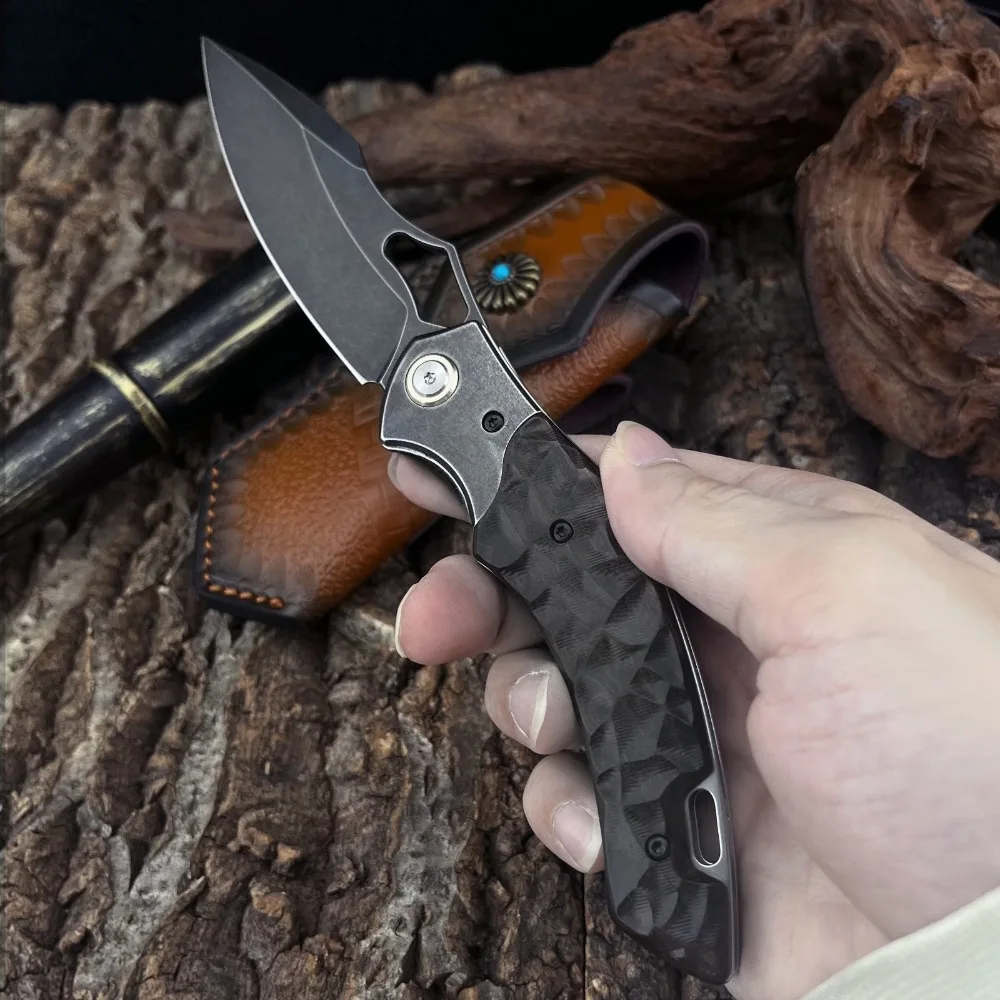 

Utility Pocket Knife Exquisite Knife New Style Professional EDC Folding Knife D2 Blade Ebony Wood Handle Fishing Multi Tool
