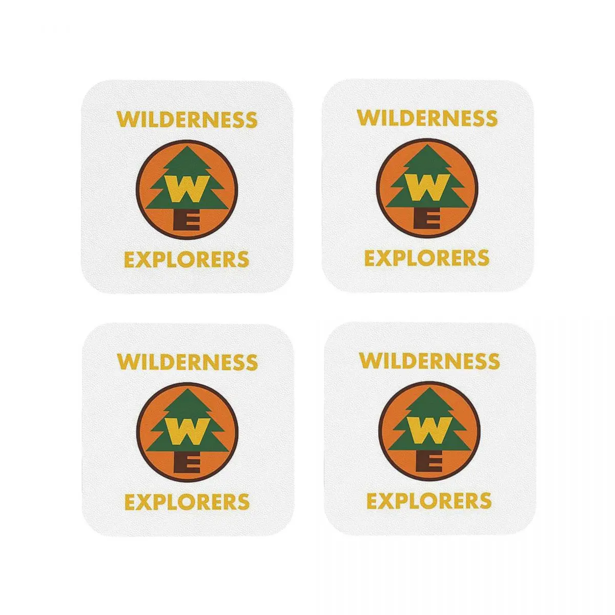 Wilderness Explorer Logo Coasters Kitchen Placemats Non-slip Insulation Cup Coffee Mats For Decor Home Tableware Pads Set of 4