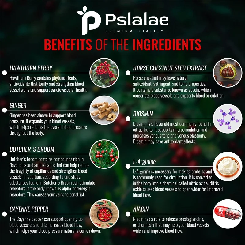Cápsulas para cuidados com fluxo sanguíneo - equilibram a pressão arterial, apoiam o coração, a saúde cardiovascular, promovem a circulação sanguínea