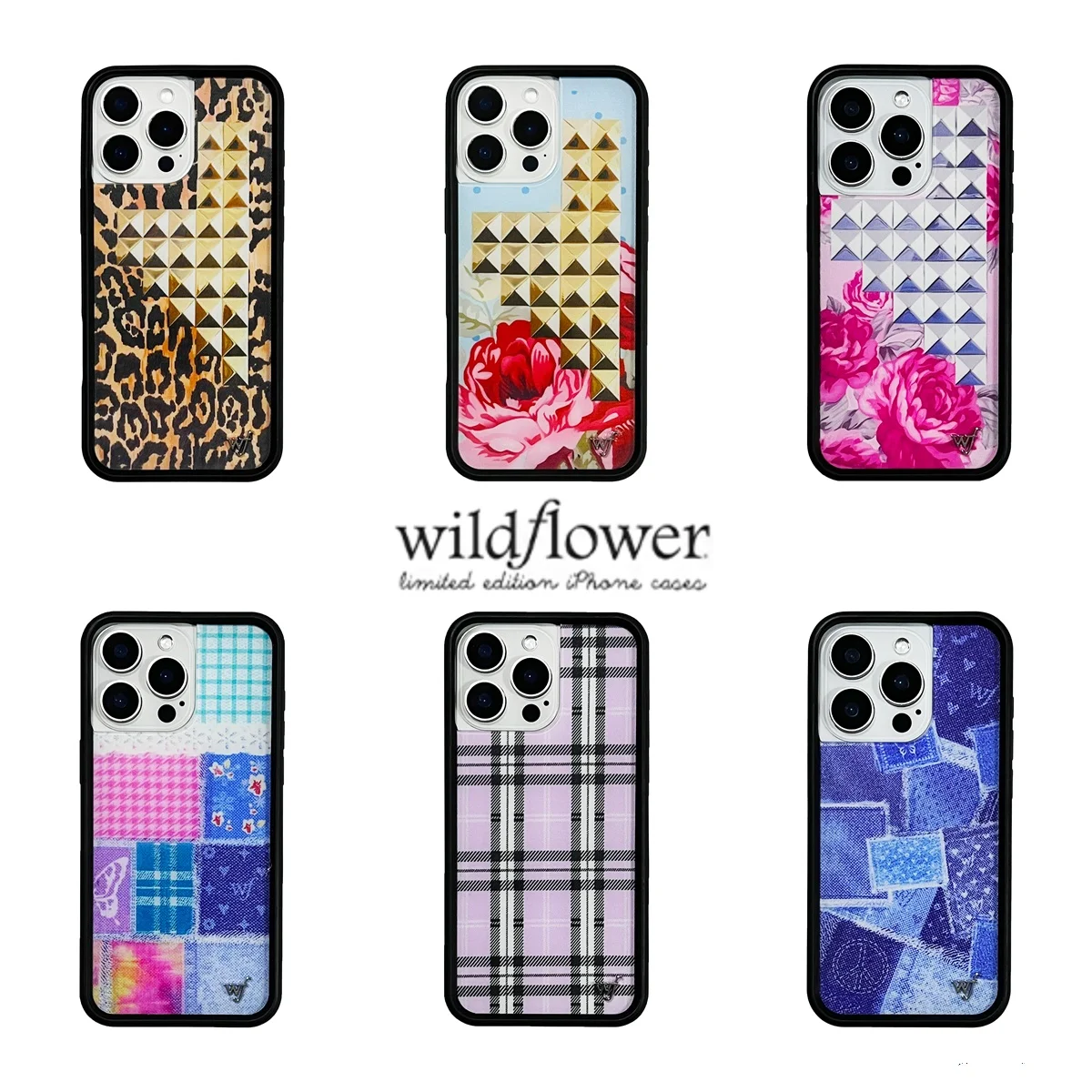 Wildflower موضة ثلاثية الأبعاد الصفصاف مسمار روز حالات آيفون 12 13 14 15 16 برو ماكس بلس 17 برو كاوبوي الربط القماش wf جراب هاتف #1