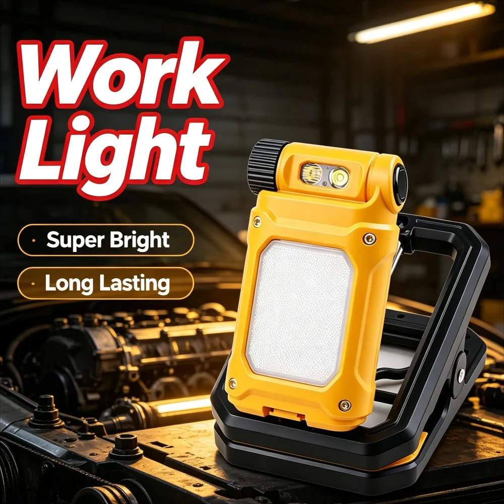 New Foldable Magnetic Auto Repair Work Light Telescopic Multifunctional Torch Long‑Endurance for Outdoor Inspection Maintenance