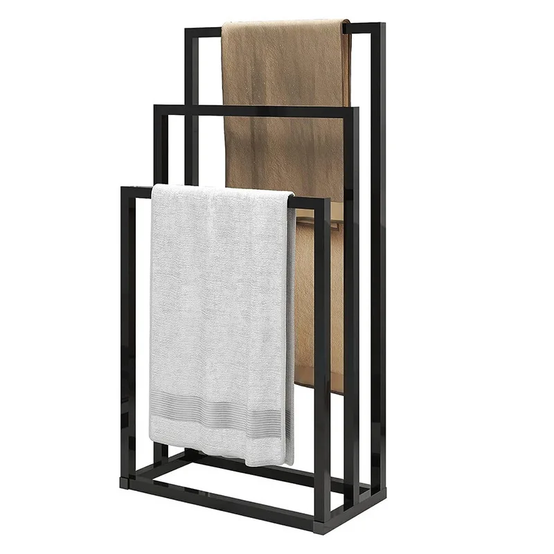 

Cross-border simple metal floor towel rack Removable bathroom towel hanger Toilet display storage rack