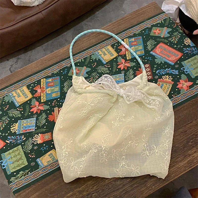 

Microfiber Lace Butterfly Top-Handle Bags Spring Sewing 2025 High Quality Ladies Bags Large Capacity Versatile Women's Handbags