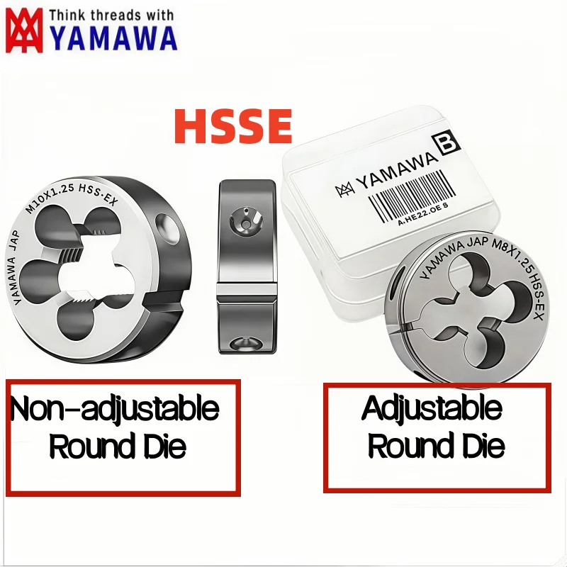 1PCS YAMAWA HSSE Fixed Non-adjustable Round Die Original M2M2.5 M3M4 M5M6M8M10 M12 M14M16 Screw Threading  Dies