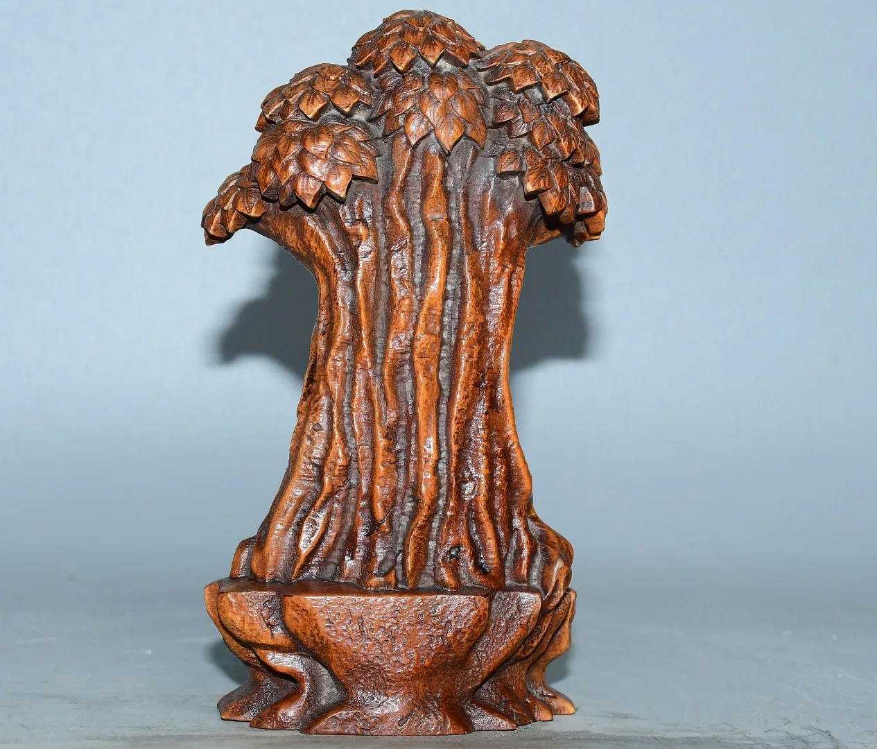 Old China Collections Old Boxwood Parinirvana Meditation under the Bodhi tree Shakyamuni Sitting Buddha Worship Hall