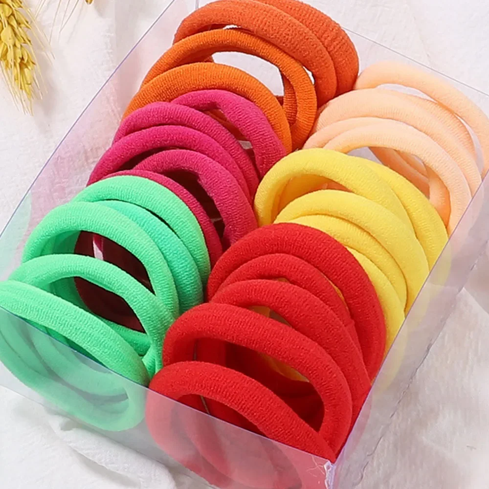 30Pcs/Set Elastic Hair Bands Girls Colorful Nylon Rubber Bands Headband Scrunchies Women Kids Ponytail Holder Hair Accessories