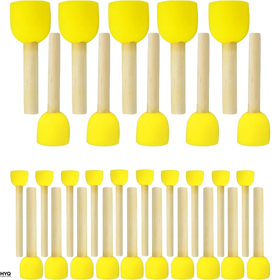 30 pinceaux éponge ronds pour la peinture (4 tailles), éponges à peinture pour peinture acrylique, outils de peinture au pochoir pour enfants, outils de peinture en mousse