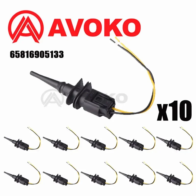 10PCS Outside Ambient Air Temperature Temp Sensor & Connector For BMW MINI E46 E39 E38 X3 X5 M5 M6 Z4 65816936953 65816905133