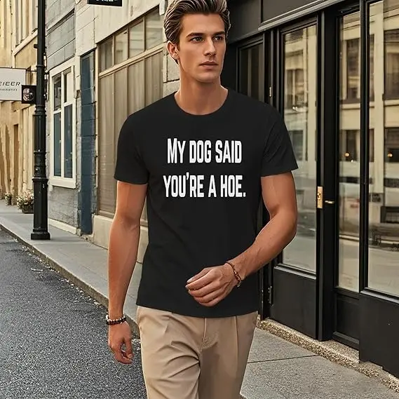 �Mein Hund hat gesagt: Du bist eine Schlampe“ – Grafik-T-Shirt für Damen und Herren, Y2K, lustig, „Don't Let The Old Man in Us“-Flaggen-Spruch-T-Shirt, Neuheit, Geschenk, Oberteile – Detail 6