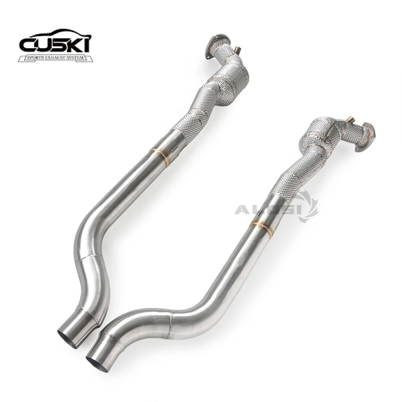 Customizable exhaust pipe Exhaust Downpipe for Maserati Gran Turismo GT 4.2 4.7 2007-2019 Insulation Layer Performance Exhaust