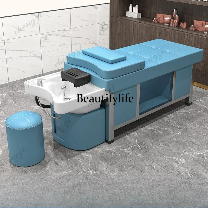 K153  Comfort Simplicity Shampoo Chairs Beauty Hair Salon Barber Ear Picking Shampoo Chair Sink PU Leather Furniture
