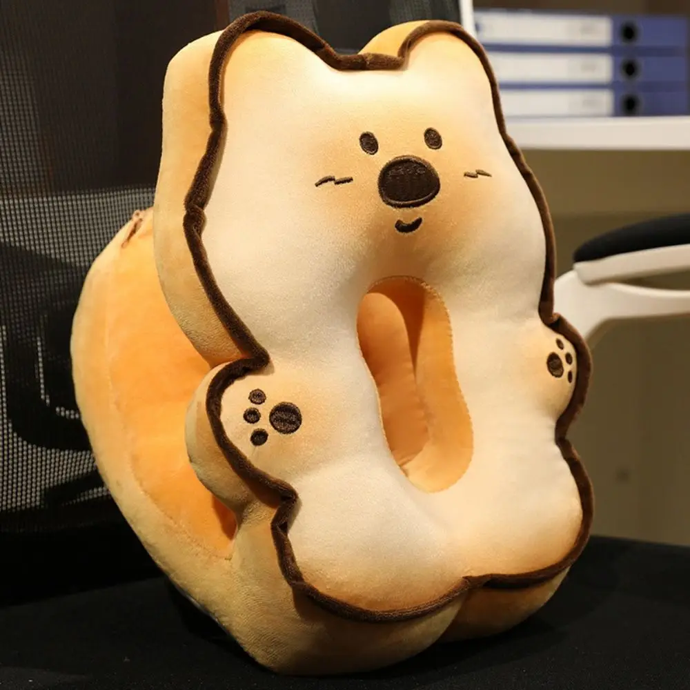

Toast Capybara Office Nap Pillow Plush&Ice Silk Super Soft Cat Hand Warmer Pillow Stuffed Cartoon Dog Waist Pillow Office
