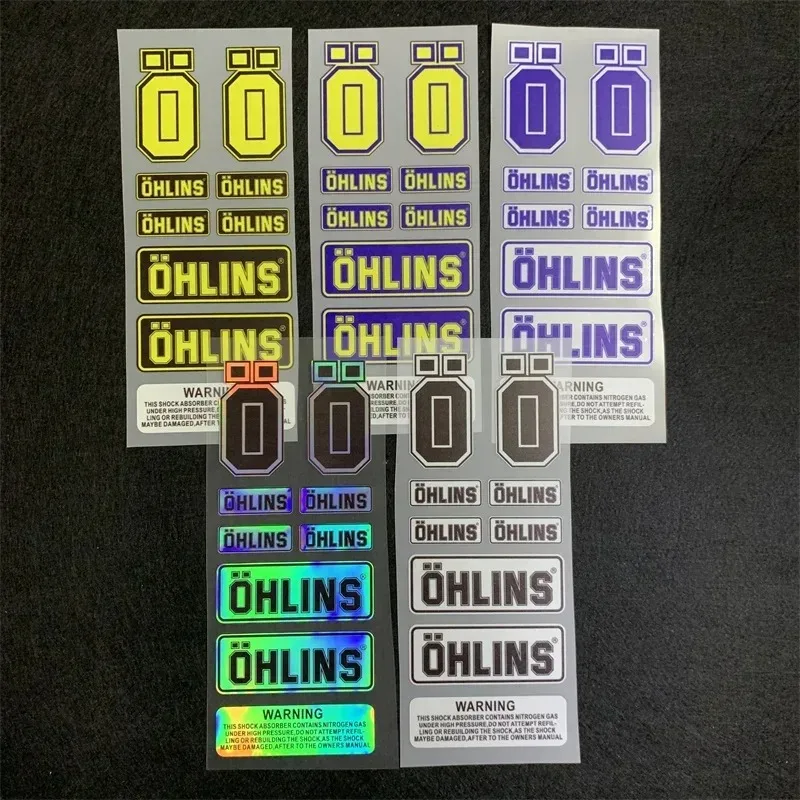 Eye-catching Öhlins Decal Collection in Multiple Colors,Perfect for Decorating Vehicle Helmets,Refrigerator Doors,and Toolboxes
