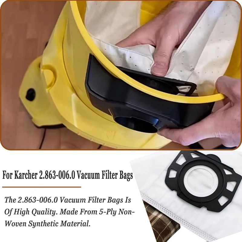 Мешок для пыли Karche MV4 MV5 MV6 WD4 WD5 WD6 Premium MV4 MV5 MV6, белый нетканый мешок для пылесоса, 12 шт.