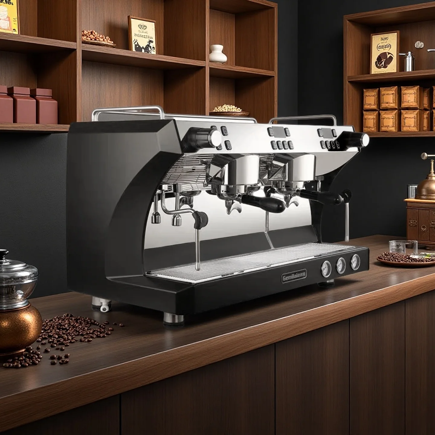 معدات المقهى التجارية مجموعة كاملة ماكينة اسبريسو القهوة التجارية للبيع برأس مزدوج لآلة الإسبريسو