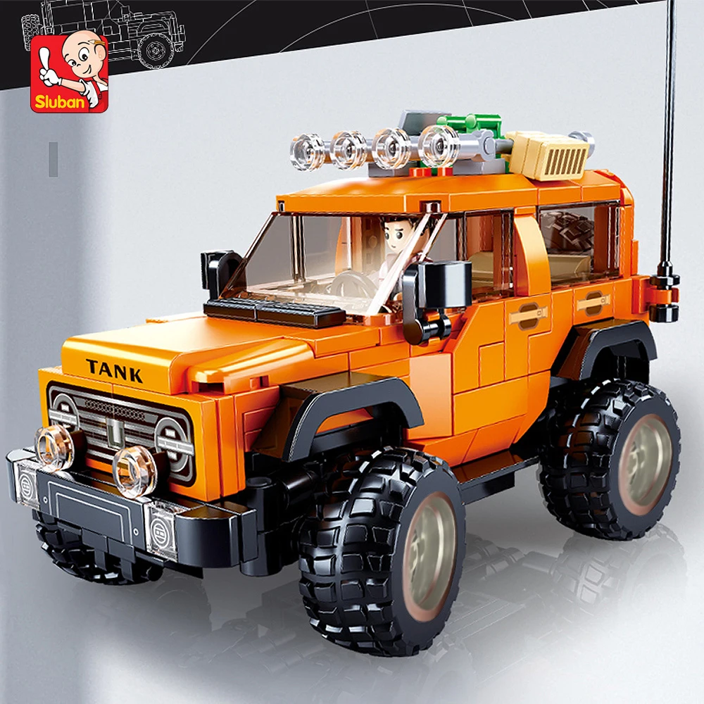 302pcs Sluban SUV Car Model Building Block Toys, Sport Utility Vehicle Model Creative DIY Toy Assembled Building Blocks Kit