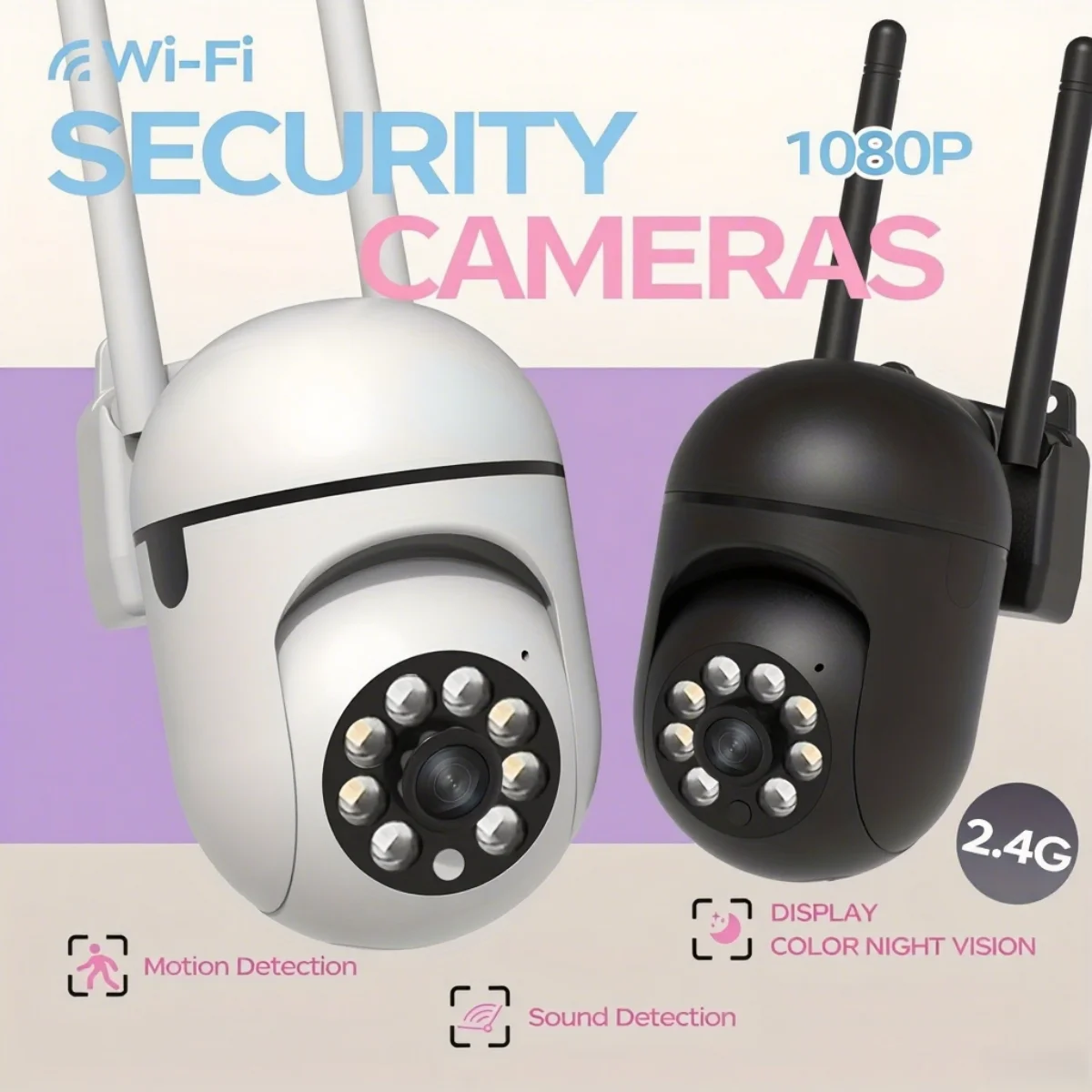 JOOAN 1080P WIFI Camera Home Surveillance Camera APP Control Auto-Tracking Two-way Audio Color Night Vision Home Protection
