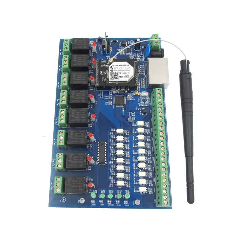 PC Android IOS App Control Smart Home Wifi 8 Relay Board Module With RJ45 Port Wireless Relay Controller Board