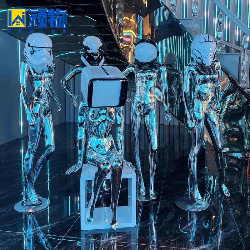 

Sexy cyberpunk style sculpture bar night show ktv sexy Muse decoration modern simple floor ornament