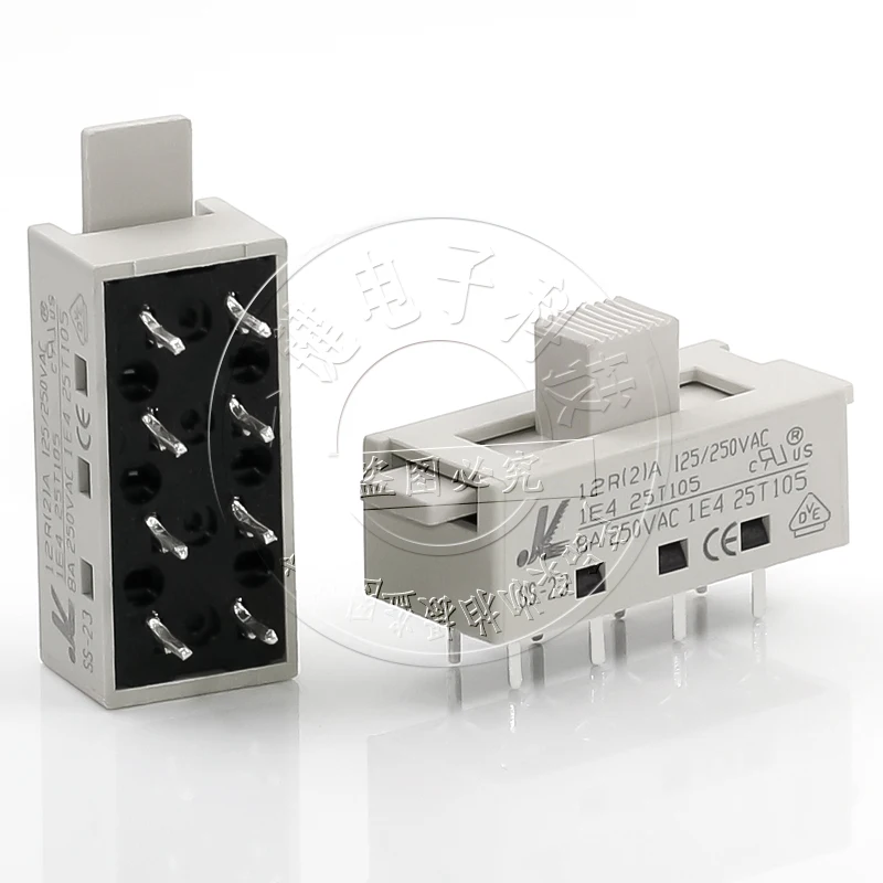 2Pcs SS-23N02A High Current Power Supply Toggle Switch 8-Pin 3-Gear Grayish White Fit for Hair Dryer Switch Range Hood Switch